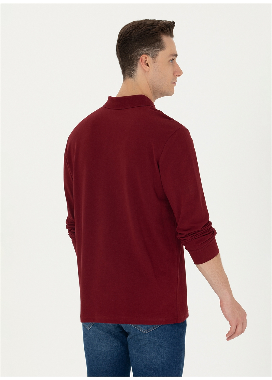 U.S. Polo Assn. Polo Yaka Bordo Erkek Sweatshırt GTP01SK023_5