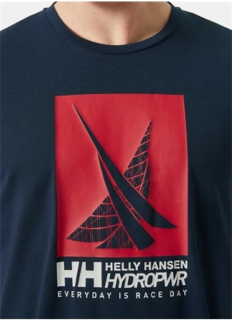 Helly Hansen Lacivert Erkek Bisiklet Yaka Baskılı T-Shirt HHA.34419_HP RACE GRAPHIC_2