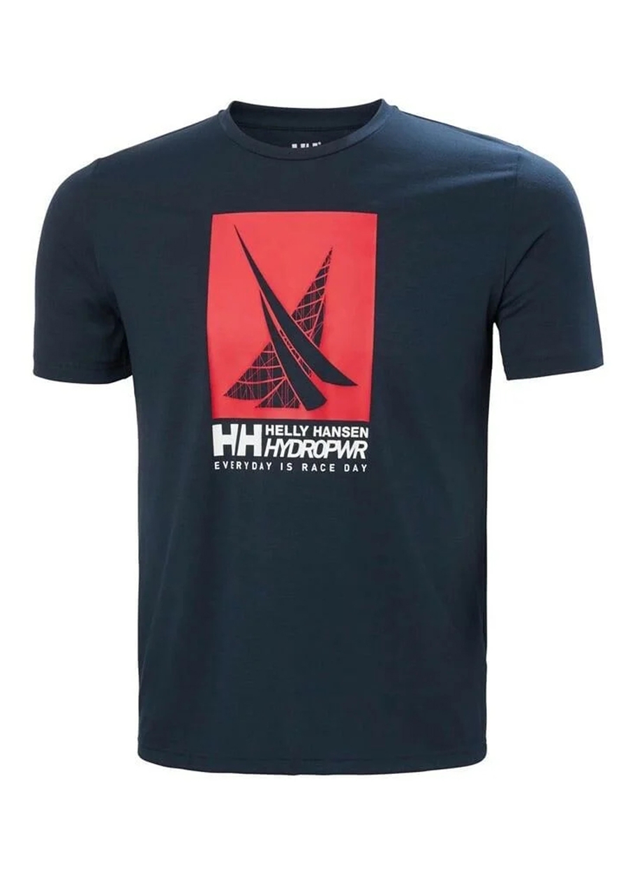 Helly Hansen Lacivert Erkek Bisiklet Yaka Baskılı T-Shirt HHA.34419_HP RACE GRAPHIC_4