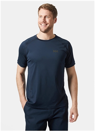 Helly Hansen Lacivert Erkek Bisiklet Yaka Normal Kalıp T-Shirt HHA.34418_HP OCEAN 2.0