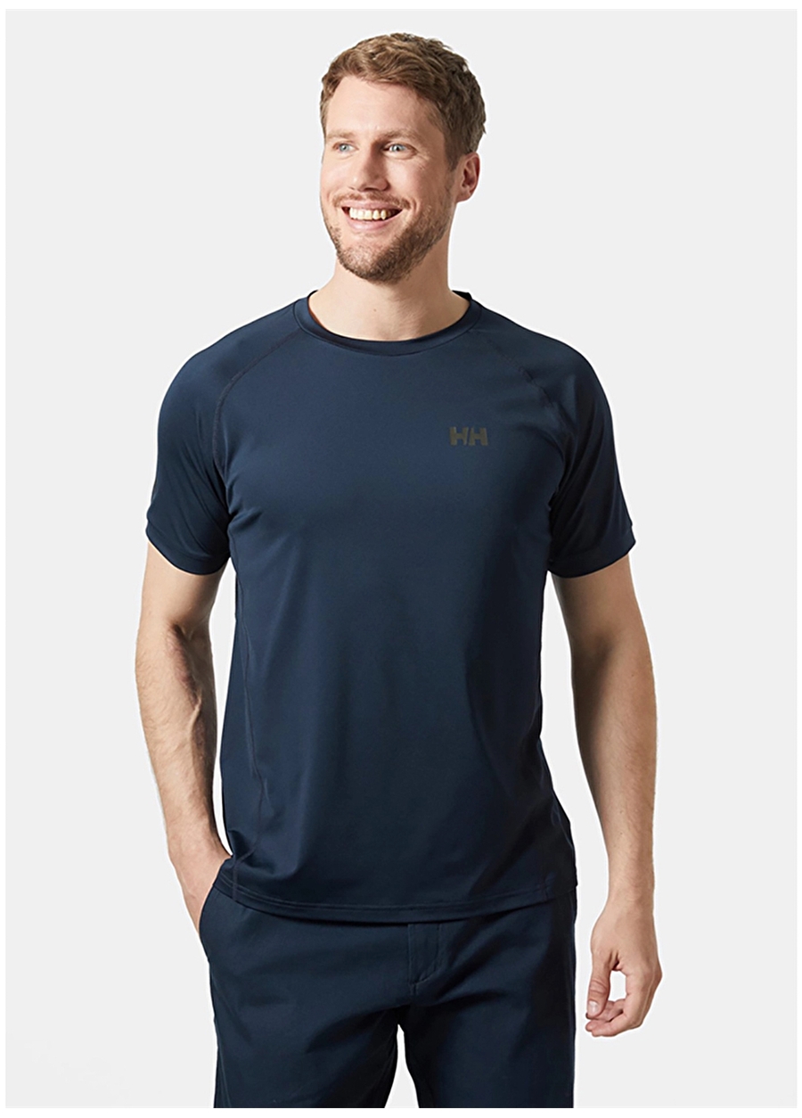 Helly Hansen Lacivert Erkek Bisiklet Yaka Normal Kalıp T-Shirt HHA.34418_HP OCEAN 2.0_0