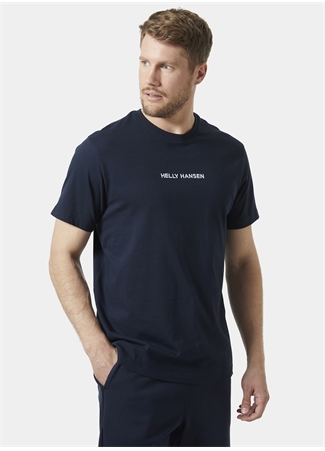 Helly Hansen Lacivert Erkek Bisiklet Yaka Baskılı T-Shirt HHA.53532_CORE_0