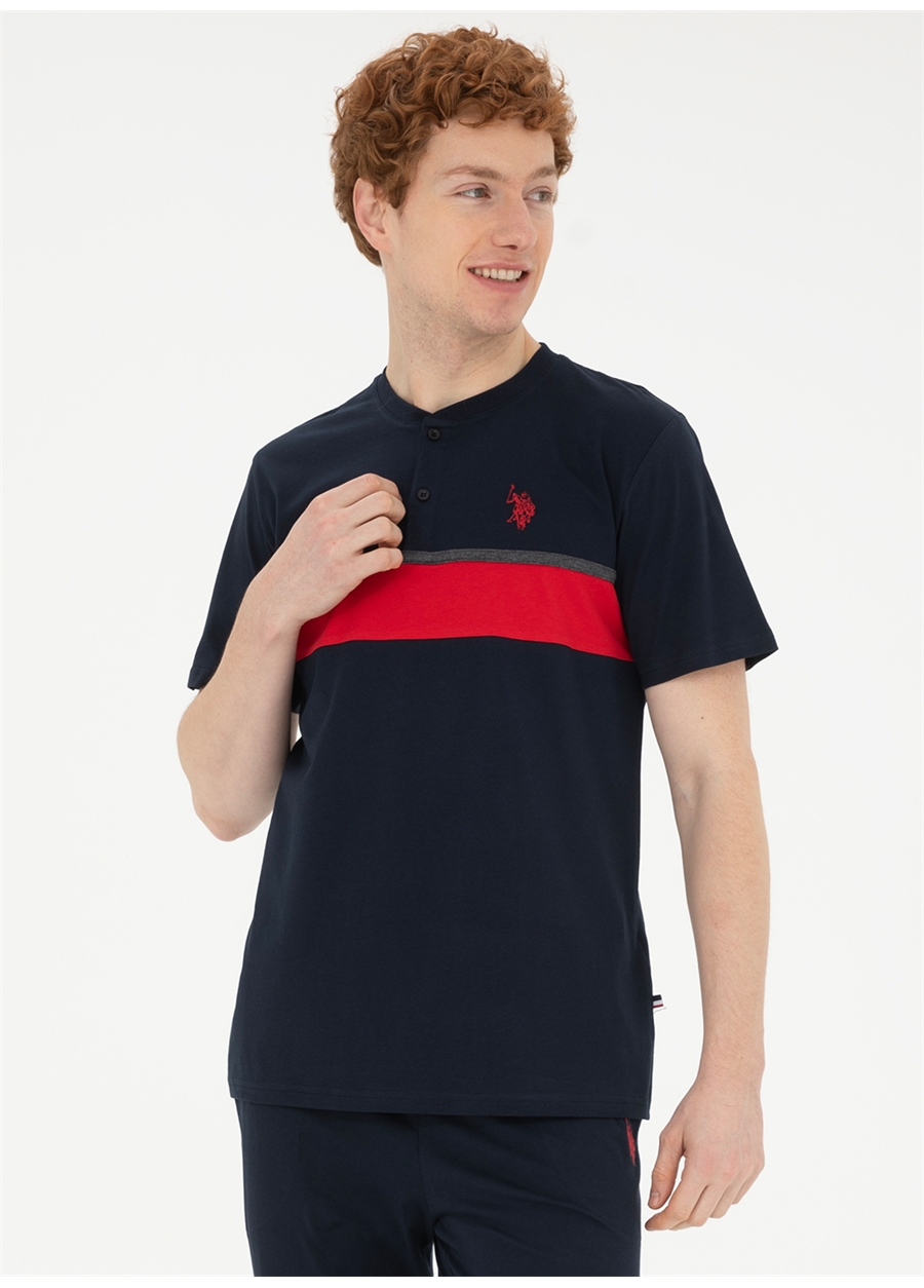 U.S. Polo Assn. Lacivert Erkek Pijama Takımı Patli Pijama Takimi_2