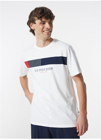 U.S. Polo Assn. Beyaz Erkek Pijama Takımı Tshirt Sort Takim_2