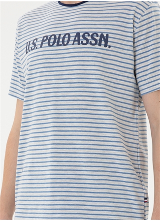 U.S. Polo Assn. Gri Melanj Erkek Pijama Takımı Tshirt Sort Takim_4