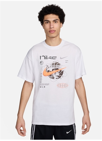 Nike Beyaz Erkek Düz Yaka Standart Fit T-Shirt FV8418-100 M NK TEE M90 ATW SU24