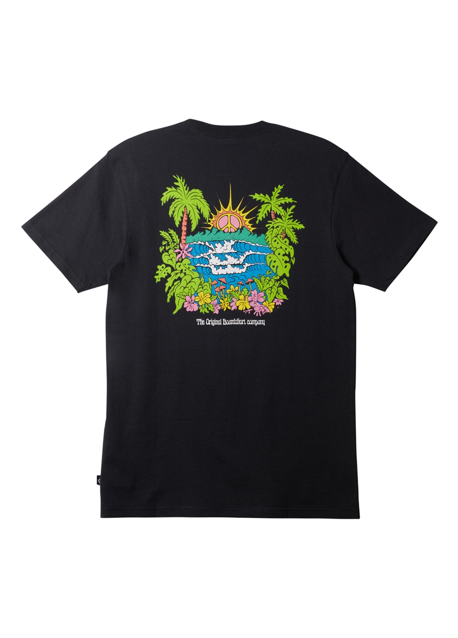 Quiksilver Siyah Erkek O Yaka Normal Kalıp Baskılı T-Shirt AQYZT09543_ISLAND SUNRISE MOE_3