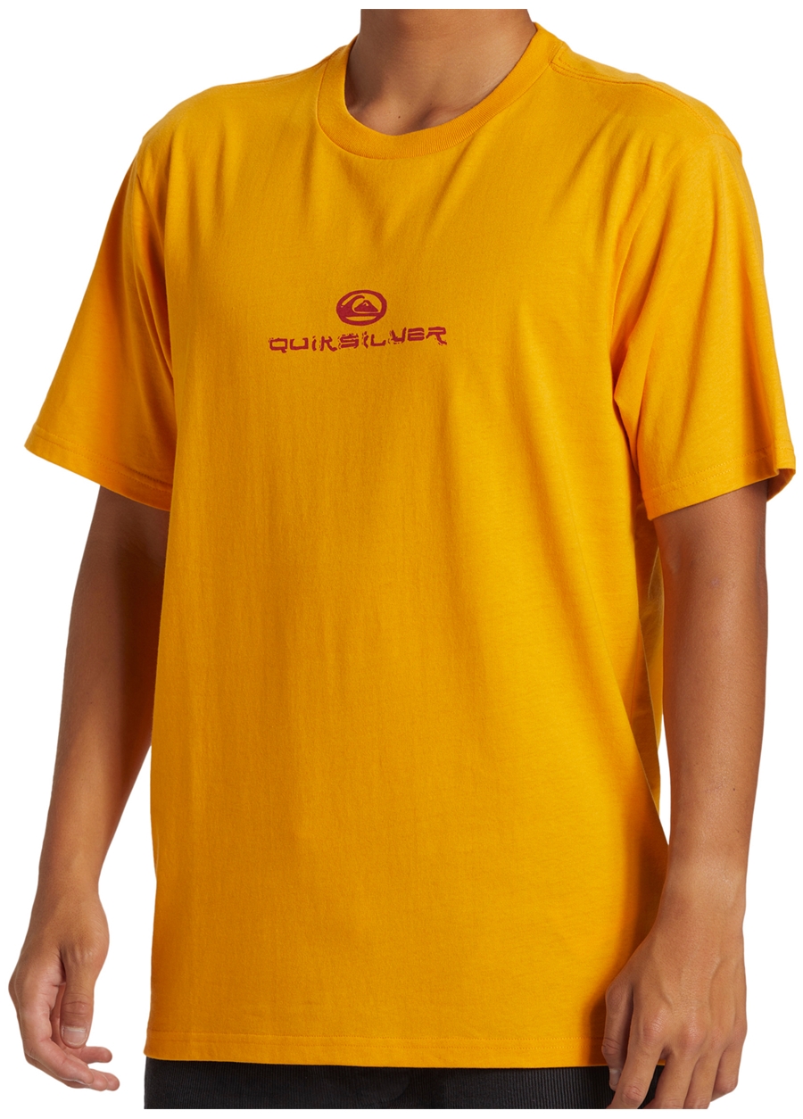 Quiksilver Sarı Erkek O Yaka Standart Fit Baskılı T-Shirt AQYZT09544_DRAGON FIST MOE