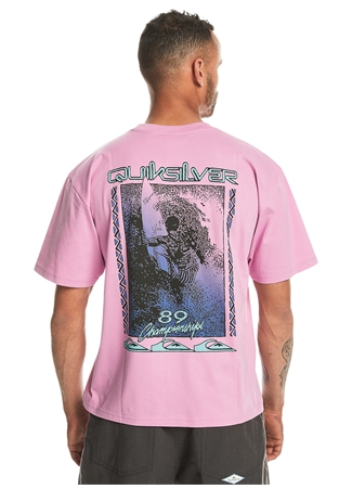 Quiksilver Pembe Erkek O Yaka Standart Fit Baskılı T-Shirt EQYZT07605_BACK FLASH SS_1