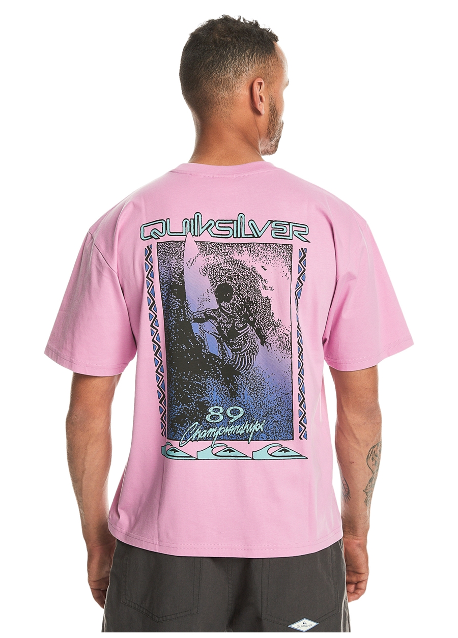 Quiksilver Pembe Erkek O Yaka Standart Fit Baskılı T-Shirt EQYZT07605_BACK FLASH SS_1