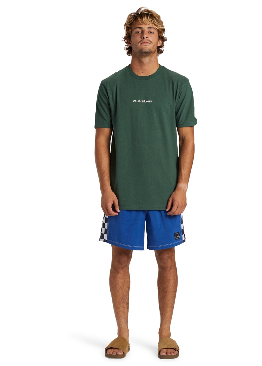 Quiksilver Yeşil Erkek O Yaka Standart Fit Baskılı T-Shirt AQYZT09601_QS OMNI LOGO DNA