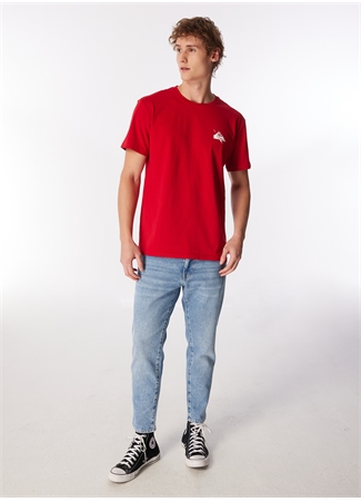 Quiksilver Kırmızı Erkek O Yaka Normal Kalıp Baskılı T-Shirt AQYZT09604_QS PETROGLYPH LOGO DNA_1