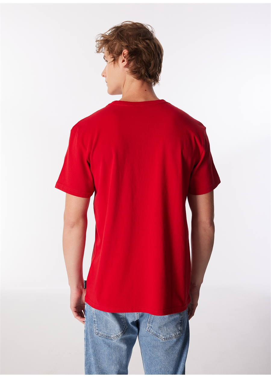 Quiksilver Kırmızı Erkek O Yaka Normal Kalıp Baskılı T-Shirt AQYZT09604_QS PETROGLYPH LOGO DNA_4