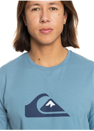 Quiksilver Mavi Erkek O Yaka Standart Fit Baskılı T-Shirt EQYZT07658_COMP LOGO SS_1