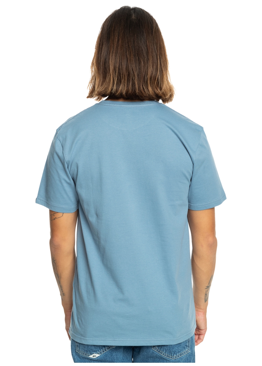 Quiksilver Mavi Erkek O Yaka Standart Fit Baskılı T-Shirt EQYZT07658_COMP LOGO SS_2