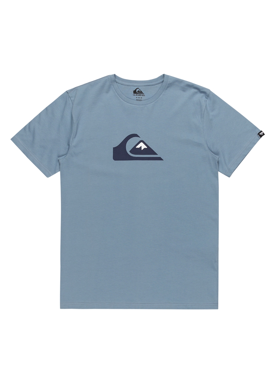 Quiksilver Mavi Erkek O Yaka Standart Fit Baskılı T-Shirt EQYZT07658_COMP LOGO SS_3