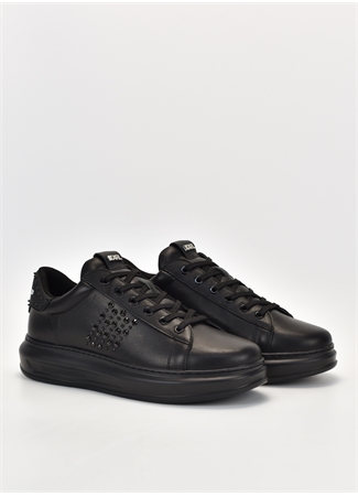 KARL LAGERFELD Siyah Erkek Deri Sneaker KAPRI MENS Stud Kounter Lo Lace_1