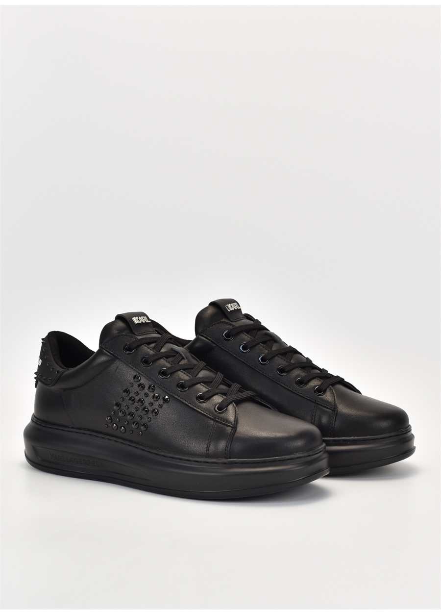 KARL LAGERFELD Siyah Erkek Deri Sneaker KAPRI MENS Stud Kounter Lo Lace_1