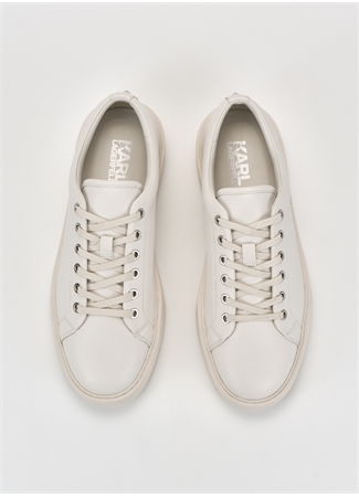 KARL LAGERFELD Beyaz Erkek Deri Sneaker FLINT Lace Lo Lthr_2