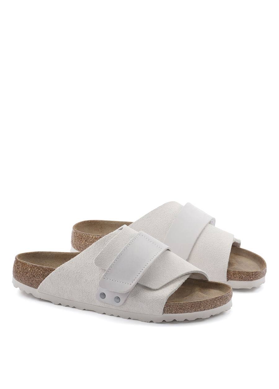 Birkenstock Beyaz Kadın Süet + Nubuk + Deri Terlik KYOTO_3