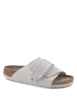 Birkenstock Beyaz Kadın Süet + Nubuk + Deri Terlik KYOTO_4