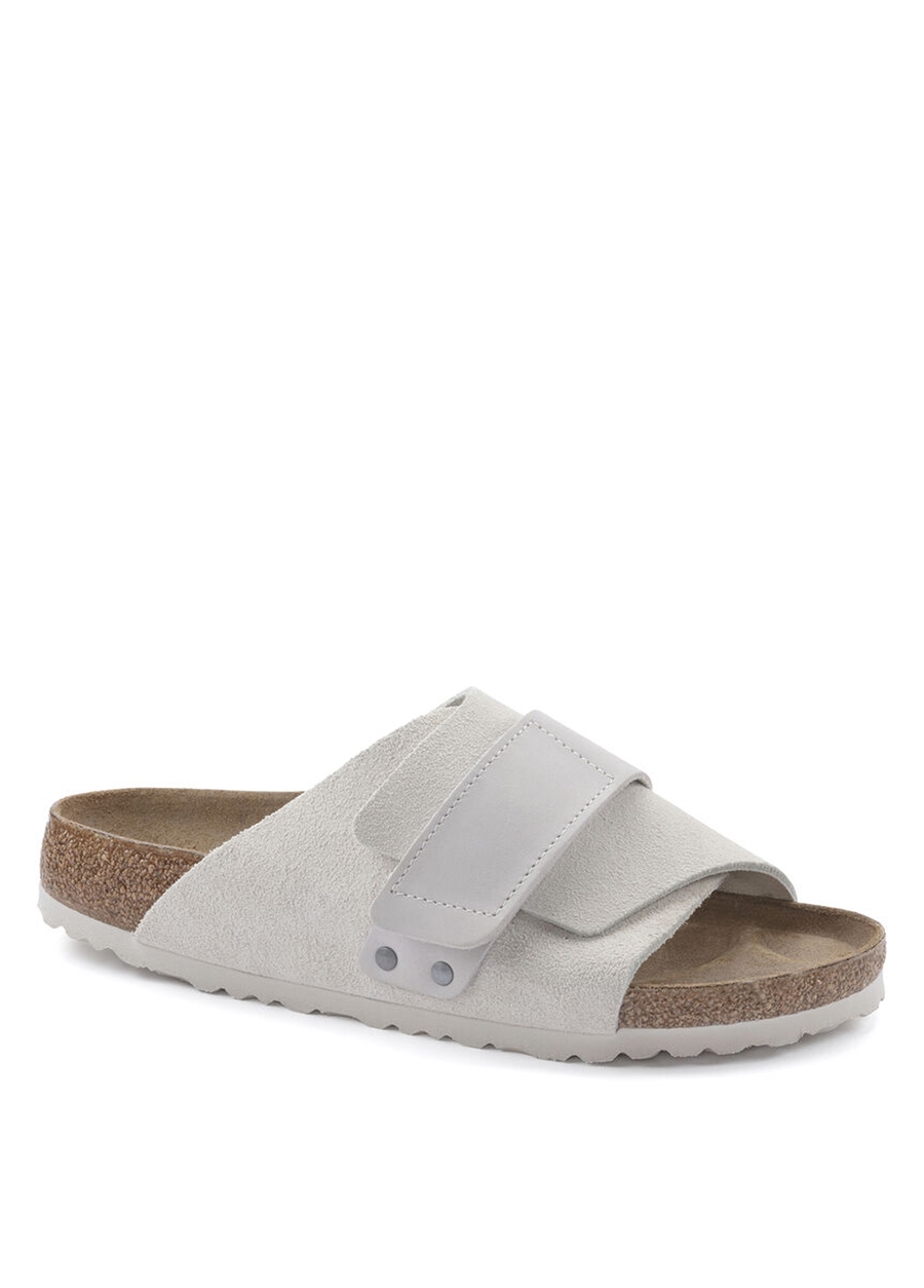 Birkenstock Beyaz Kadın Süet + Nubuk + Deri Terlik KYOTO_4