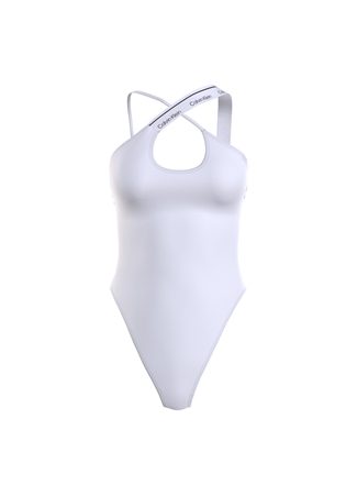 Calvin Klein Beyaz Kadın Mayo HALTER ONE PIECE KW0KW02423YCD_0