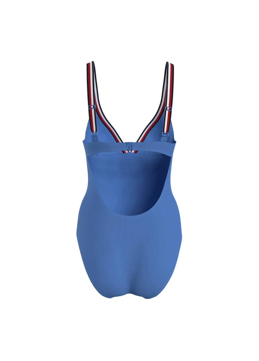 Tommy Hilfiger Mavi Kadın Mayo TRIANGLE ONE PIECE R, C30 UW0UW0529_4