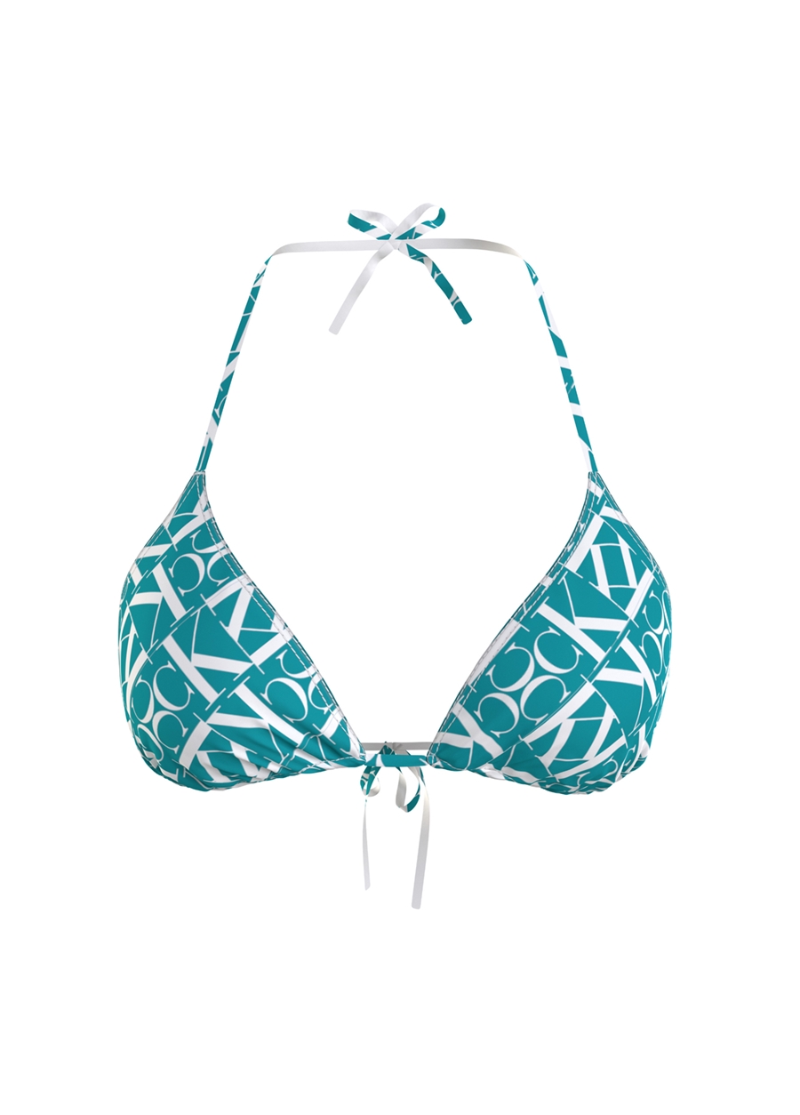 Calvin Klein Mavi - Beyaz Kadın Bikini Üst TRIANGLE-RP-PRINT KW0KW024830G1_0