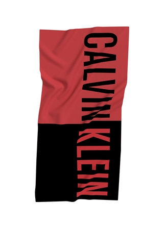 Calvin Klein Kırmızı - Siyah Plaj Havlusu TOWEL- BLOCK KU0KU00122XM9