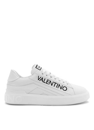 Valentino Beyaz - Siyah Erkek Deri Sneaker REY