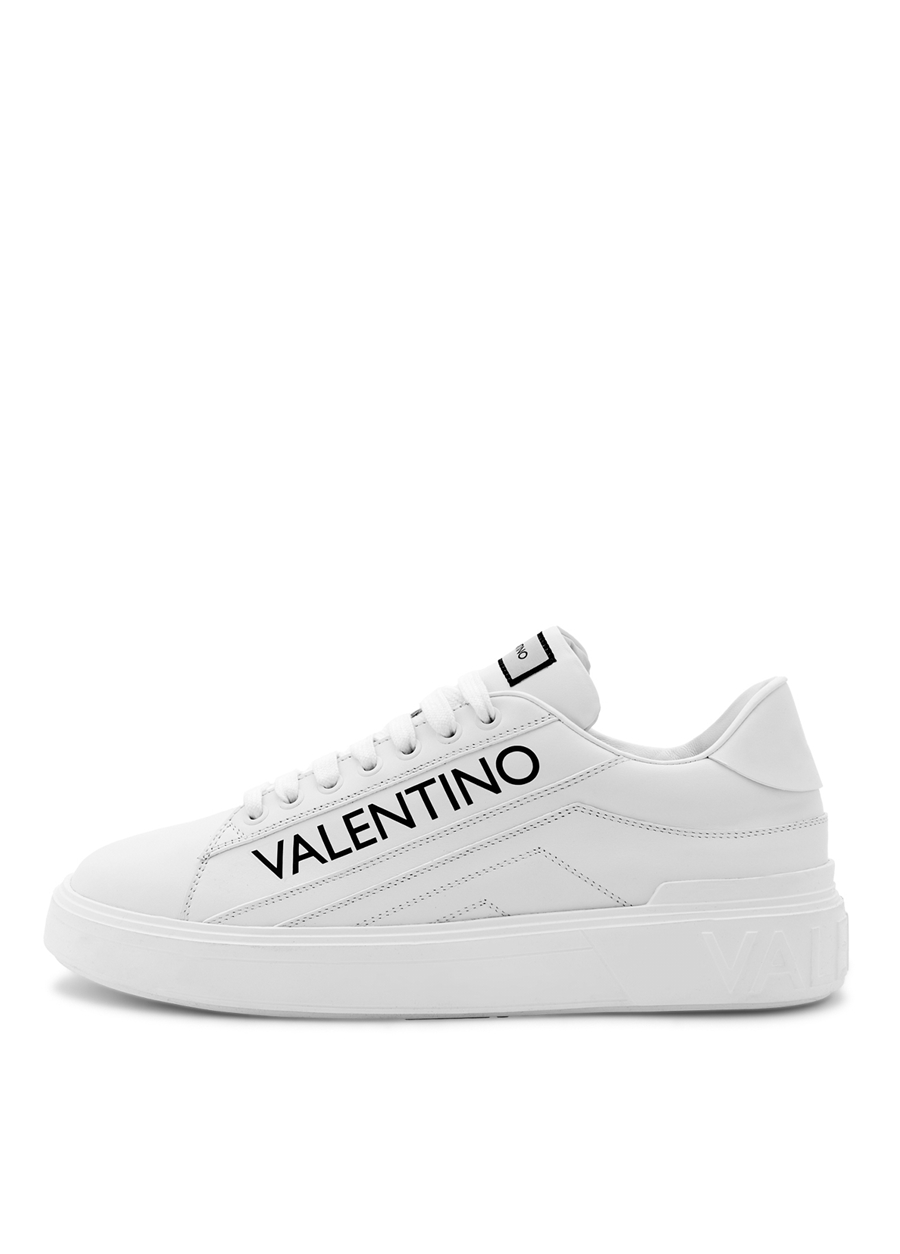 Valentino Beyaz - Siyah Erkek Deri Sneaker REY_2