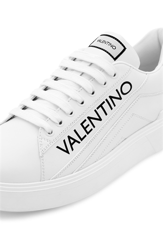 Valentino Beyaz - Siyah Erkek Deri Sneaker REY_4