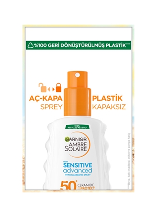 Garnier Ambre Solaire Sensitive Advanced Hipoalerjenik Güneş Koruyucu Sprey SPF50+ 150ML_3