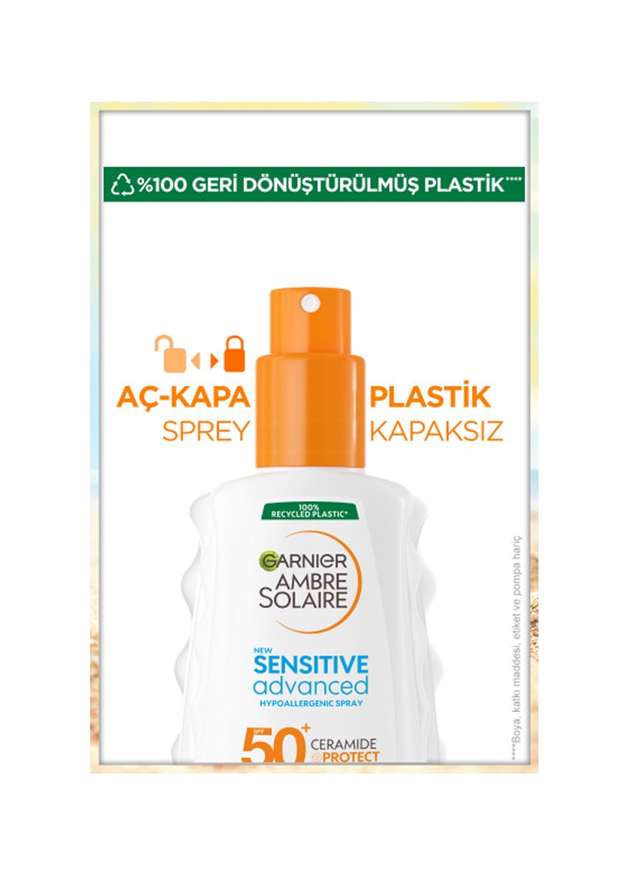 Garnier Ambre Solaire Sensitive Advanced Hipoalerjenik Güneş Koruyucu Sprey SPF50+ 150ML_3