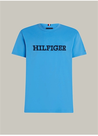 Tommy Hilfiger Bisiklet Yaka Mavi Erkek T-Shirt MW0MW32619C30_0