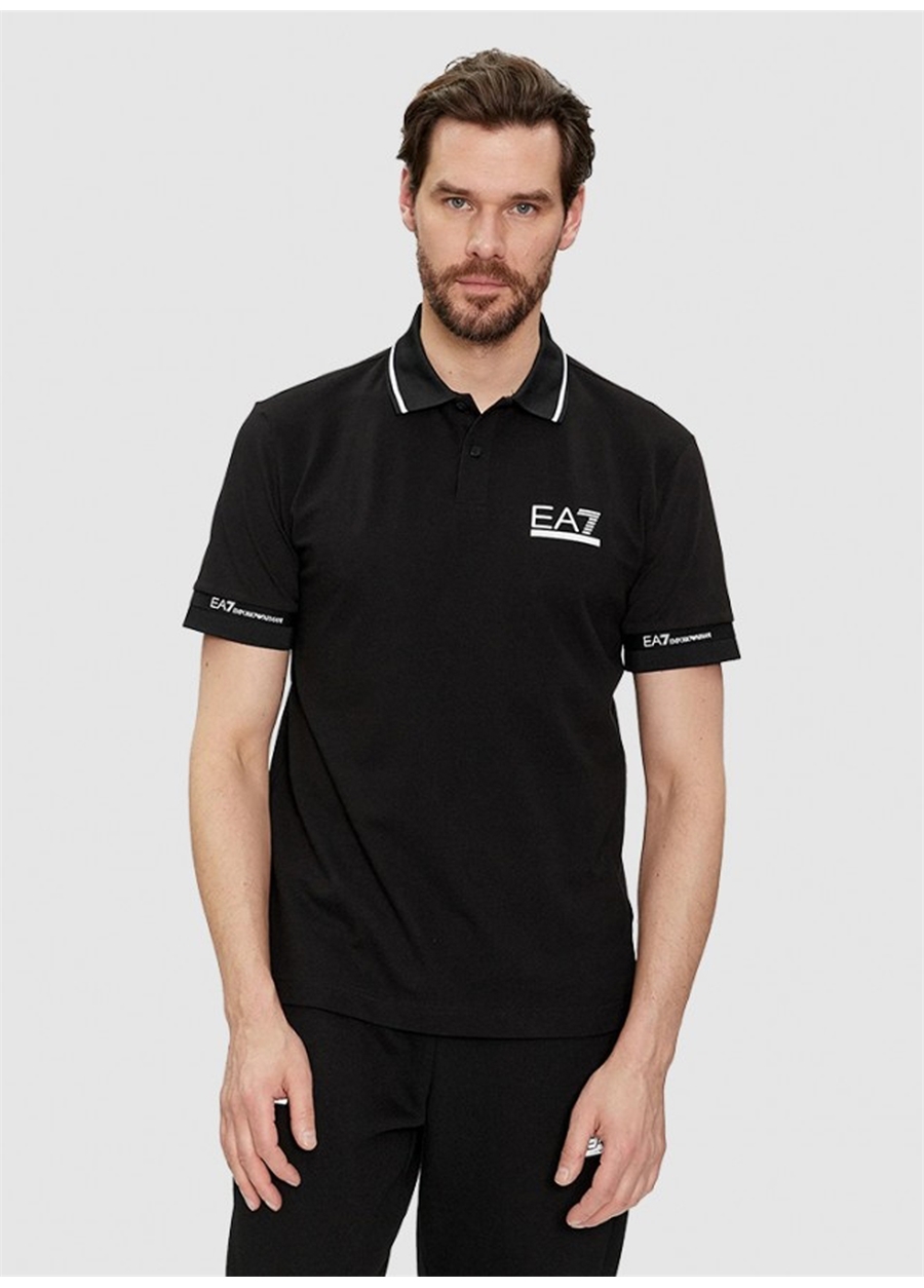 EA7 Siyah Erkek Polo T-Shirt 3DPF19PJ04Z_0