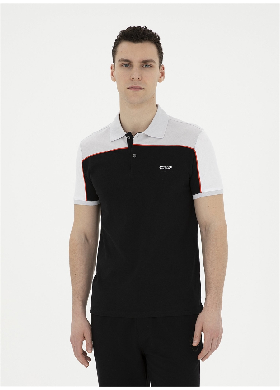 Pierre Cardin Baskılı Siyah Erkek Polo T-Shirt GUNOS_0