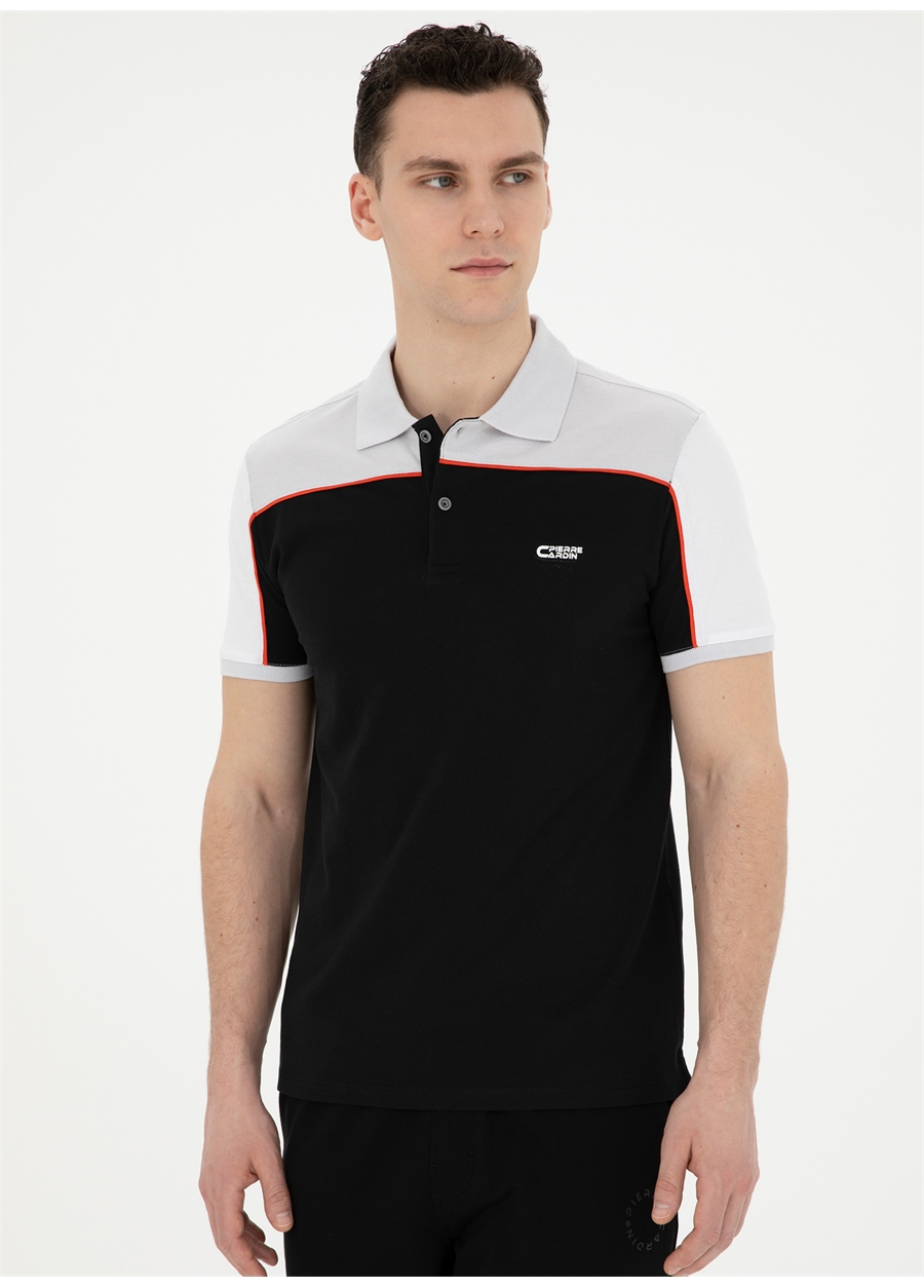 Pierre Cardin Baskılı Siyah Erkek Polo T-Shirt GUNOS_2