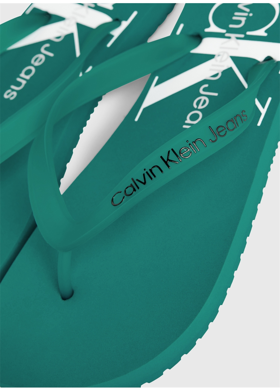 Calvin Klein Beyaz - Turkuaz Erkek Plaj Terliği BEACH SANDAL MONOGRAM TPU_2