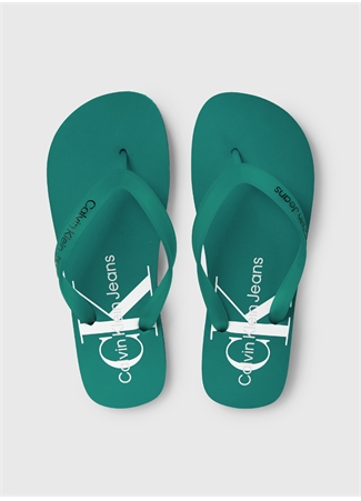 Calvin Klein Beyaz - Turkuaz Erkek Plaj Terliği BEACH SANDAL MONOGRAM TPU_3