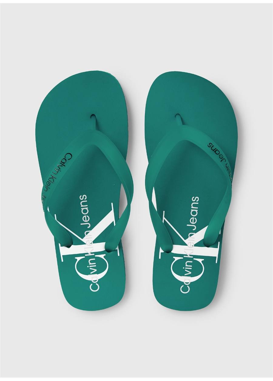 Calvin Klein Beyaz - Turkuaz Erkek Plaj Terliği BEACH SANDAL MONOGRAM TPU_3