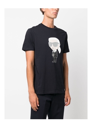 KARL LAGERFELD Bisiklet Yaka Lacivert Erkek T-Shirt 755071500251_1