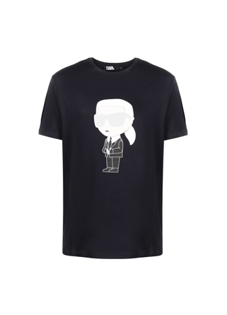 KARL LAGERFELD Bisiklet Yaka Lacivert Erkek T-Shirt 755071500251_4