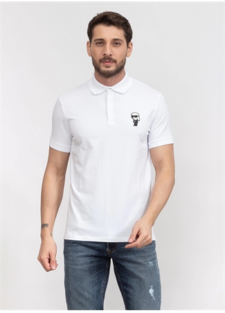 KARL LAGERFELD Beyaz Erkek Polo T-Shirt 745022500221