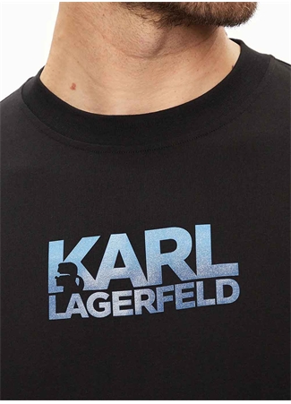 KARL LAGERFELD Bisiklet Yaka Siyah Erkek T-Shirt 755063542241_1