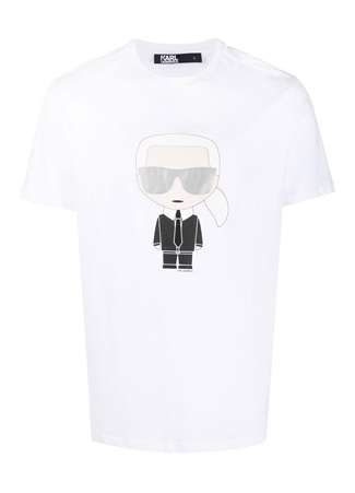 KARL LAGERFELD Bisiklet Yaka Beyaz Erkek T-Shirt 755071500251_4