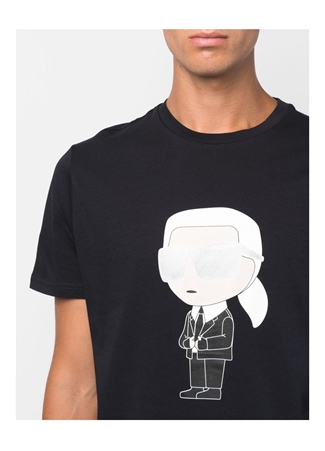 KARL LAGERFELD Bisiklet Yaka Siyah Erkek T-Shirt 755071500251_2