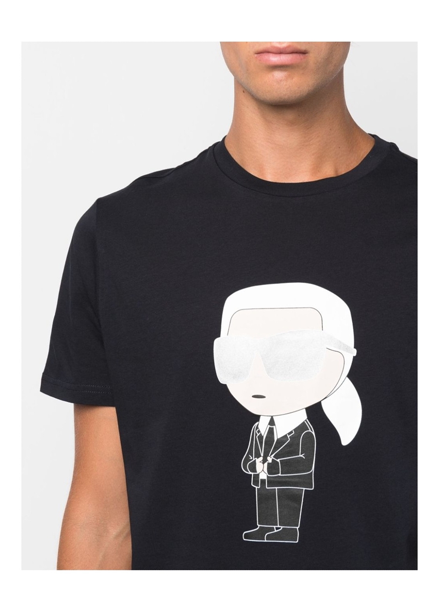 KARL LAGERFELD Bisiklet Yaka Siyah Erkek T-Shirt 755071500251_2